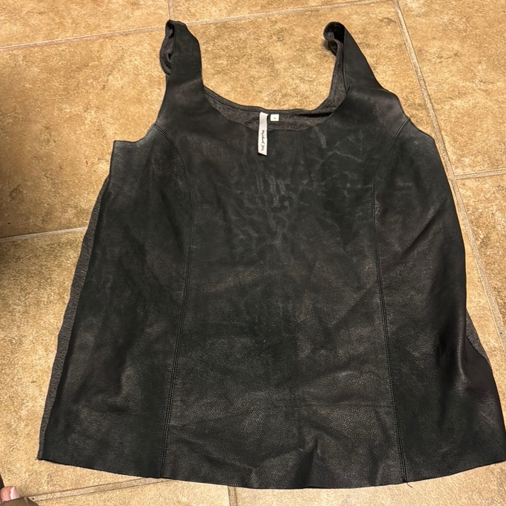 Michael Stars Black Leather Tank Top